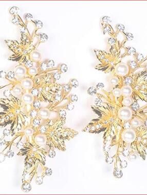 Wedding Hair Clips / 2 Pcs / 3.5" x 2.75" / Wedding / Bridal / Prom